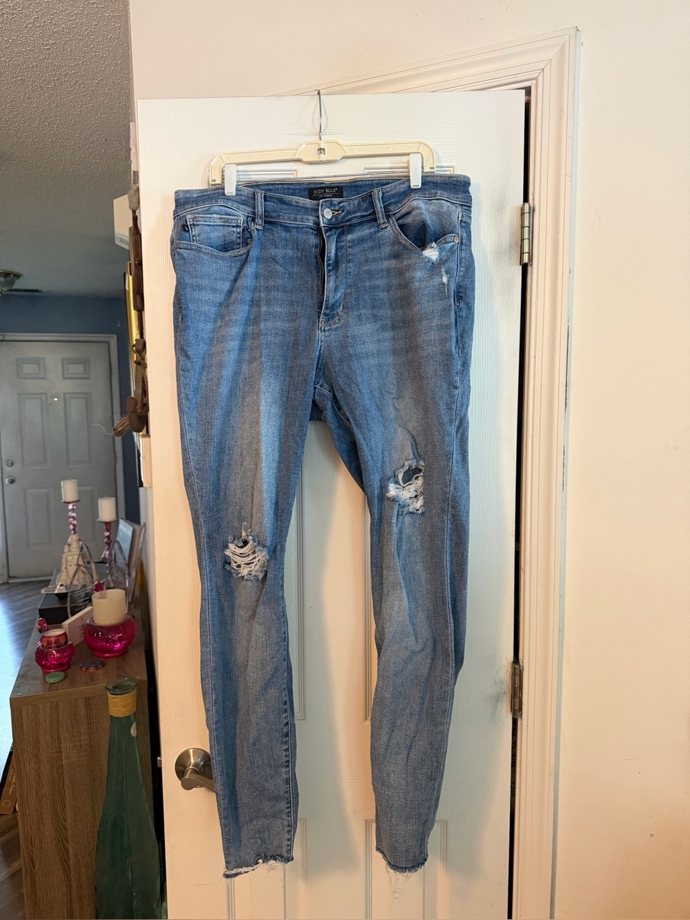 Judy Blue Light Blue Distressed Skinny Jeans